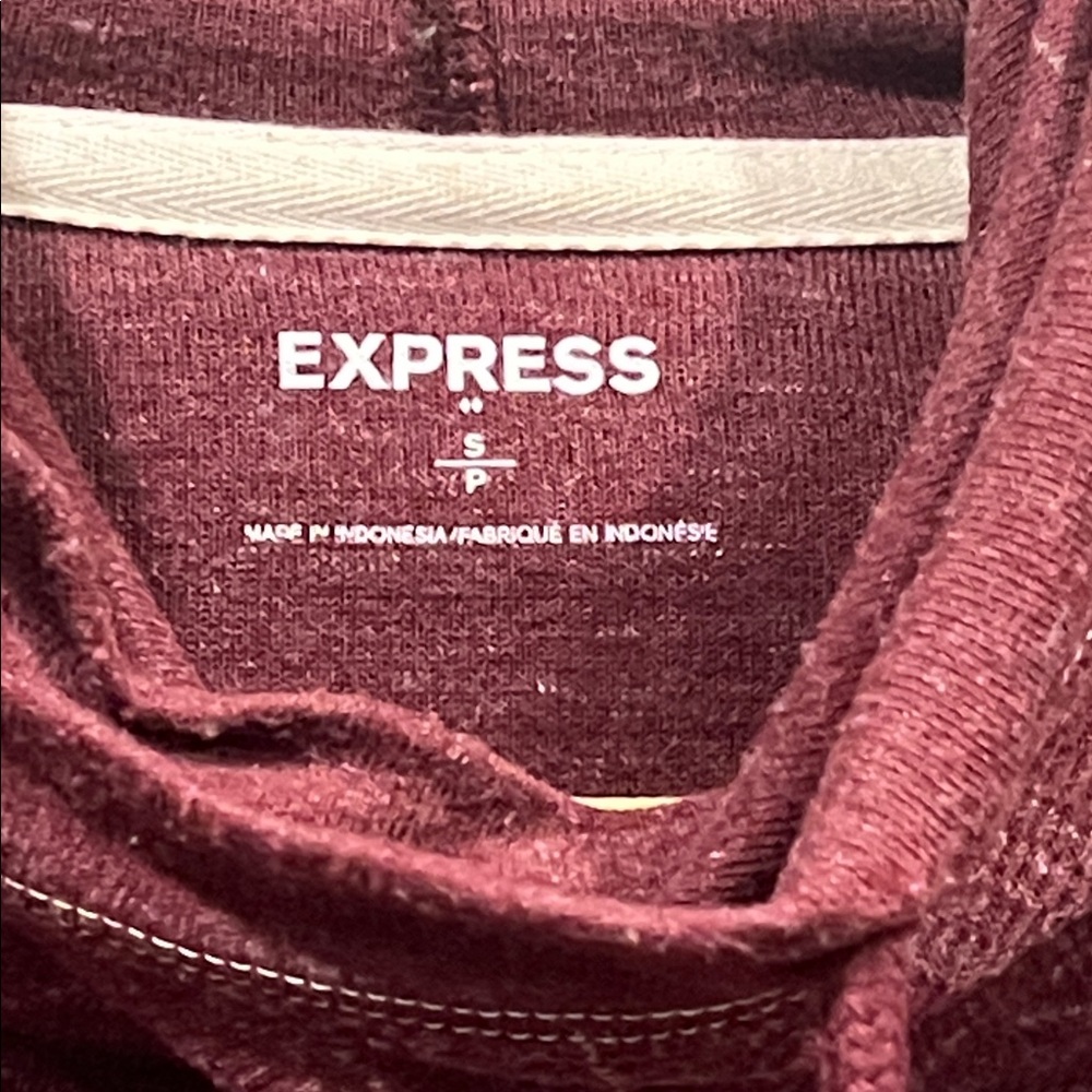 Express Burgundy Pullover Hoodie - Picture 2 of 10
